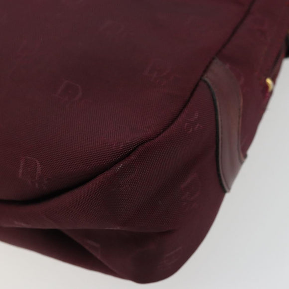 Christian Dior Shoulder Bag Nylon Bordeaux Gold Auth ep14511