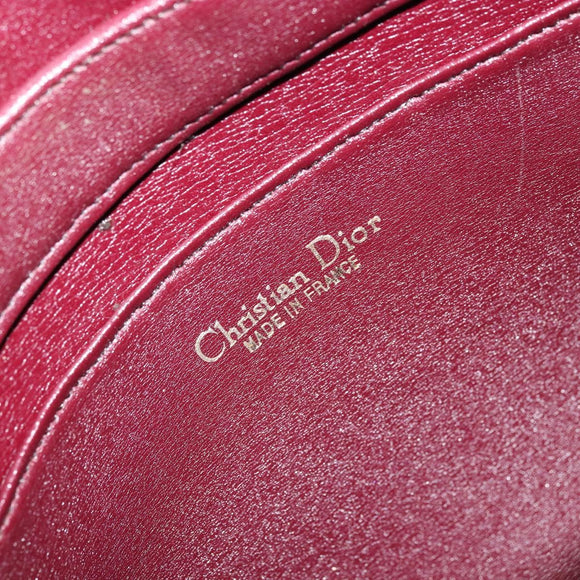 Christian Dior Shoulder Bag Nylon Bordeaux Gold Auth ep14511