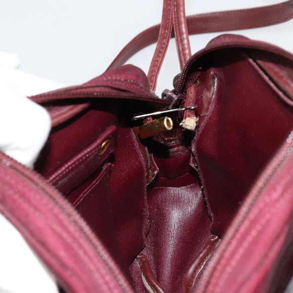 Christian Dior Shoulder Bag Nylon Bordeaux Gold Auth ep14511