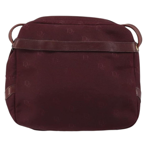 Christian Dior Shoulder Bag Nylon Bordeaux Gold Auth ep14511