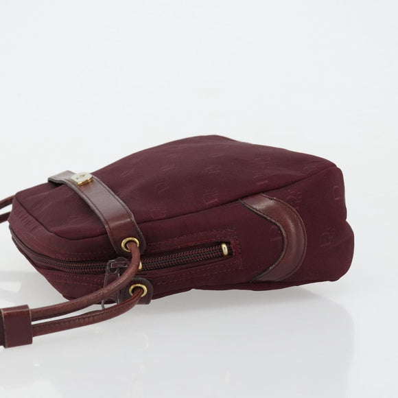 Christian Dior Shoulder Bag Nylon Bordeaux Gold Auth ep14511