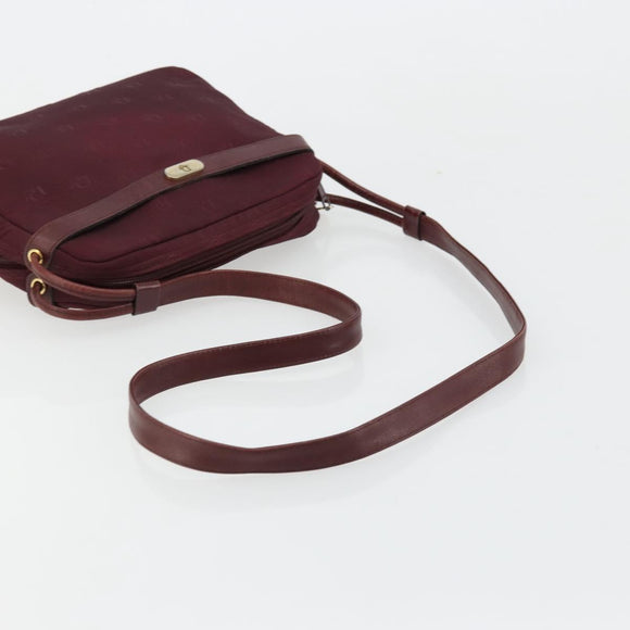 Christian Dior Shoulder Bag Nylon Bordeaux Gold Auth ep14511