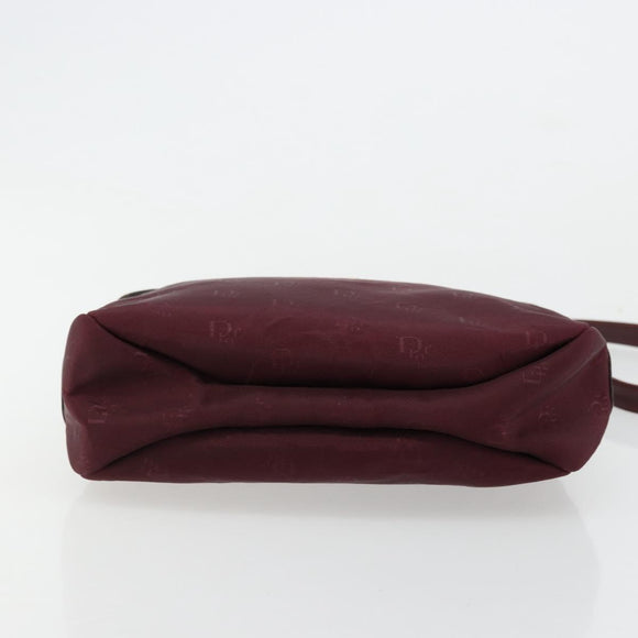 Christian Dior Shoulder Bag Nylon Bordeaux Gold Auth ep14511