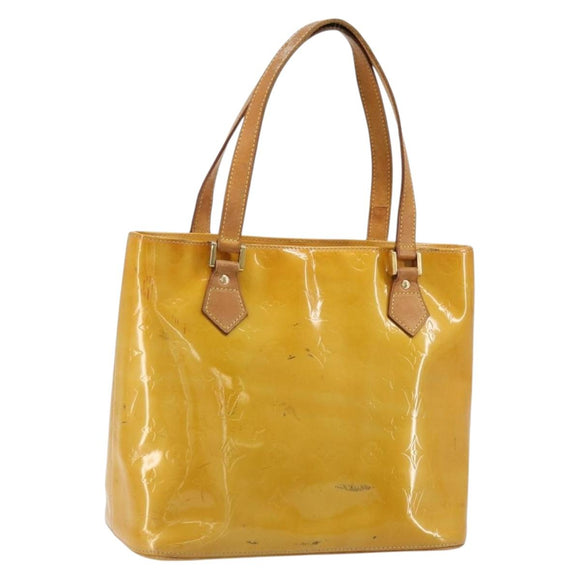 LOUIS VUITTON Monogram Vernis Houston Hand Bag Beige M91004 LV Auth ep14514
