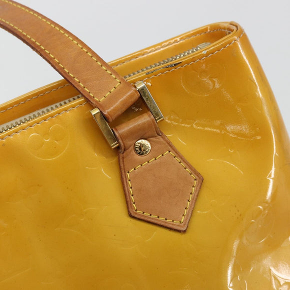 LOUIS VUITTON Monogram Vernis Houston Hand Bag Beige M91004 LV Auth ep14514