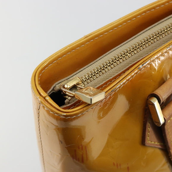 LOUIS VUITTON Monogram Vernis Houston Hand Bag Beige M91004 LV Auth ep14514