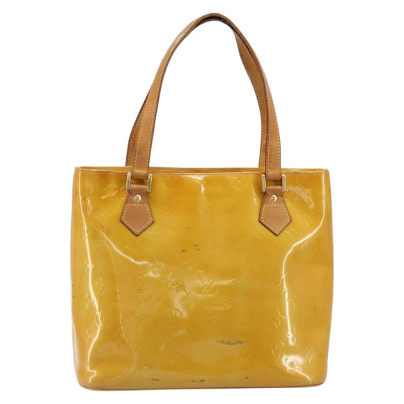 LOUIS VUITTON Monogram Vernis Houston Hand Bag Beige M91004 LV Auth ep14514