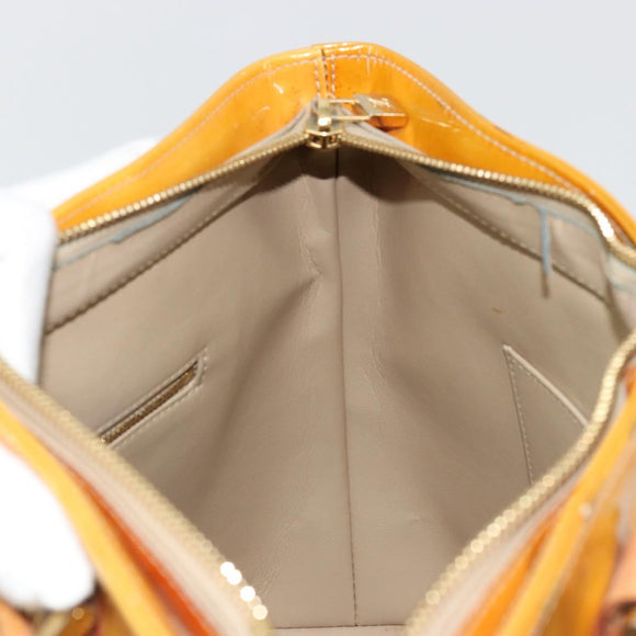LOUIS VUITTON Monogram Vernis Houston Hand Bag Beige M91004 LV Auth ep14514