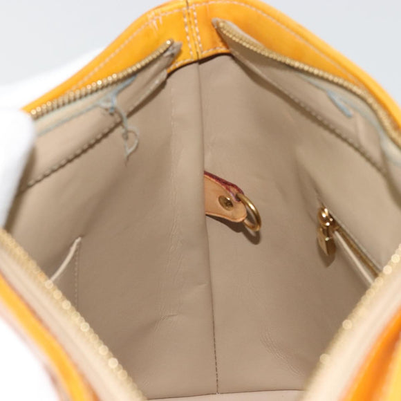 LOUIS VUITTON Monogram Vernis Houston Hand Bag Beige M91004 LV Auth ep14514