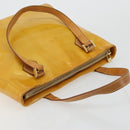 LOUIS VUITTON Monogram Vernis Houston Hand Bag Beige M91004 LV Auth ep14514-6