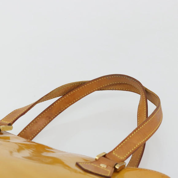 LOUIS VUITTON Monogram Vernis Houston Hand Bag Beige M91004 LV Auth ep14514