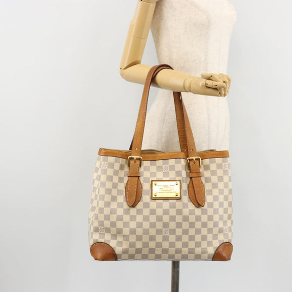 LOUIS VUITTON Damier Azur Hampstead MM Tote Bag N51206 LV Auth ep14515