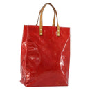 LOUIS VUITTON Monogram Vernis Reade MM Hand Bag Red Rouge M91086 LV Auth ep14516-1