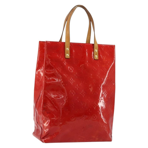 LOUIS VUITTON Monogram Vernis Reade MM Hand Bag Red Rouge M91086 LV Auth ep14516