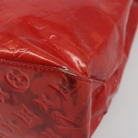 LOUIS VUITTON Monogram Vernis Reade MM Hand Bag Red Rouge M91086 LV Auth ep14516