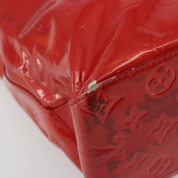 LOUIS VUITTON Monogram Vernis Reade MM Hand Bag Red Rouge M91086 LV Auth ep14516