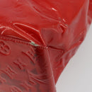 LOUIS VUITTON Monogram Vernis Reade MM Hand Bag Red Rouge M91086 LV Auth ep14516-16