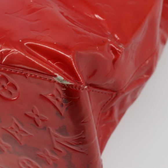 LOUIS VUITTON Monogram Vernis Reade MM Hand Bag Red Rouge M91086 LV Auth ep14516