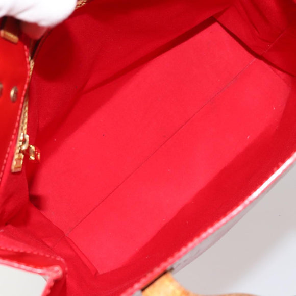 LOUIS VUITTON Monogram Vernis Reade MM Hand Bag Red Rouge M91086 LV Auth ep14516