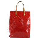 LOUIS VUITTON Monogram Vernis Reade MM Hand Bag Red Rouge M91086 LV Auth ep14516-13