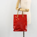 LOUIS VUITTON Monogram Vernis Reade MM Hand Bag Red Rouge M91086 LV Auth ep14516-22