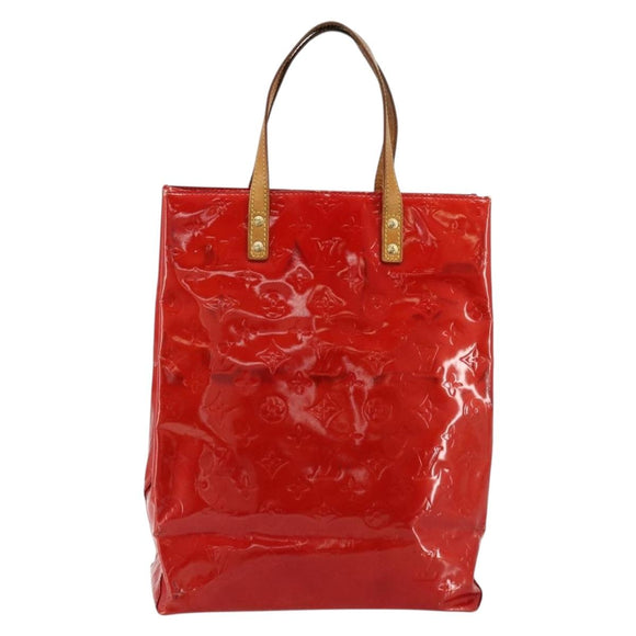 LOUIS VUITTON Monogram Vernis Reade MM Hand Bag Red Rouge M91086 LV Auth ep14516
