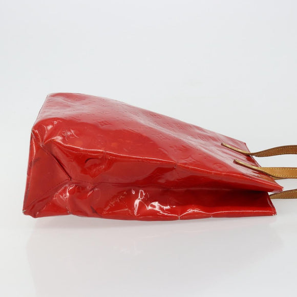 LOUIS VUITTON Monogram Vernis Reade MM Hand Bag Red Rouge M91086 LV Auth ep14516