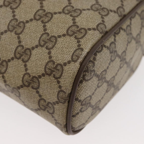 GUCCI GG Supreme Web Sherry Line Bag PVC Beige Gold 89 02 017 Auth ep14520