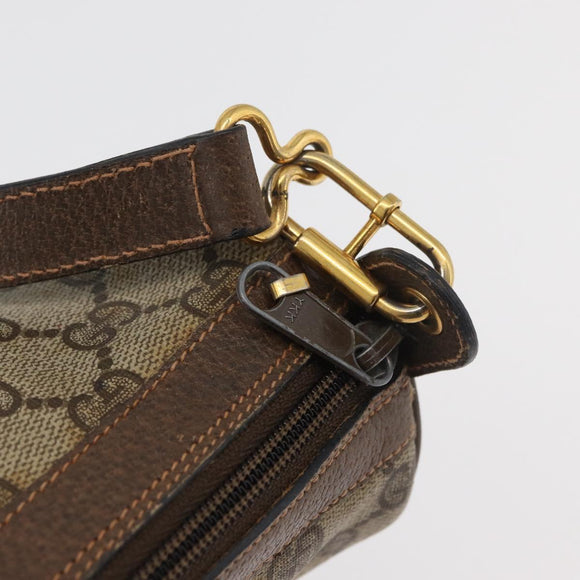 GUCCI GG Supreme Web Sherry Line Bag PVC Beige Gold 89 02 017 Auth ep14520