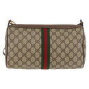 GUCCI GG Supreme Web Sherry Line Bag PVC Beige Gold 89 02 017 Auth ep14520-3