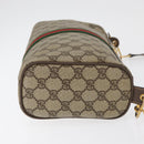 GUCCI GG Supreme Web Sherry Line Bag PVC Beige Gold 89 02 017 Auth ep14520-4