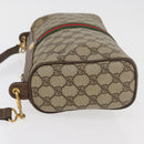 GUCCI GG Supreme Web Sherry Line Bag PVC Beige Gold 89 02 017 Auth ep14520-5