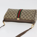 GUCCI GG Supreme Web Sherry Line Bag PVC Beige Gold 89 02 017 Auth ep14520-6