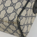 GUCCI GG Supreme Sherry Line Hand Bag PVC Navy Gold 010 378 Auth ep14524-15