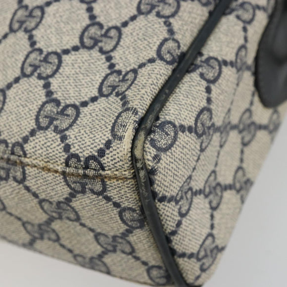 GUCCI GG Supreme Sherry Line Hand Bag PVC Navy Gold 010 378 Auth ep14524