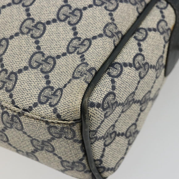 GUCCI GG Supreme Sherry Line Hand Bag PVC Navy Gold 010 378 Auth ep14524