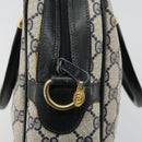 GUCCI GG Supreme Sherry Line Hand Bag PVC Navy Gold 010 378 Auth ep14524-19