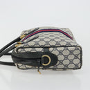GUCCI GG Supreme Sherry Line Hand Bag PVC Navy Gold 010 378 Auth ep14524-4