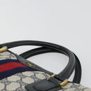 GUCCI GG Supreme Sherry Line Hand Bag PVC Navy Gold 010 378 Auth ep14524-14