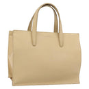 LOEWE Hand Bag Leather Ivory Silver Auth ep14525-1