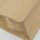 LOEWE Hand Bag Leather Ivory Silver Auth ep14525-16
