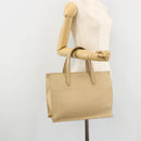 LOEWE Hand Bag Leather Ivory Silver Auth ep14525-25