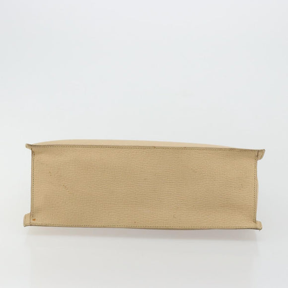 LOEWE Hand Bag Leather Ivory Silver Auth ep14525