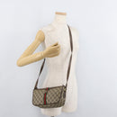 GUCCI GG Supreme Web Sherry Line Bag PVC Beige Gold 89 02 054 Auth ep14529-23