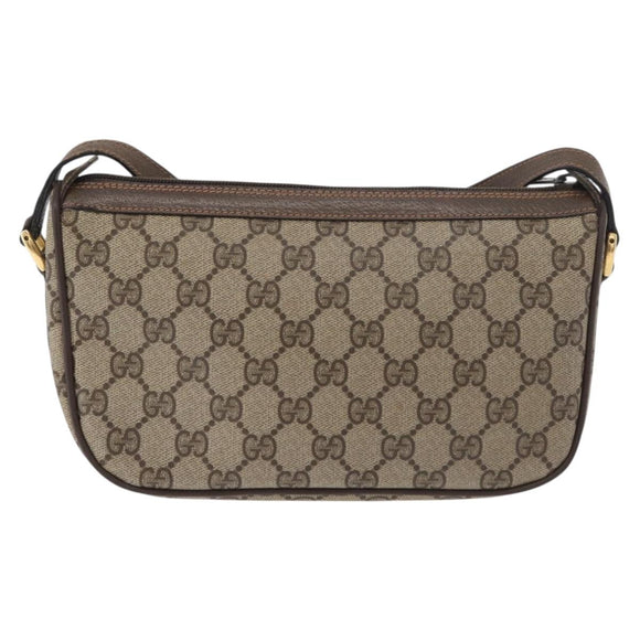GUCCI GG Supreme Web Sherry Line Bag PVC Beige Gold 89 02 054 Auth ep14529