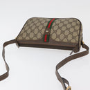 GUCCI GG Supreme Web Sherry Line Bag PVC Beige Gold 89 02 054 Auth ep14529-6