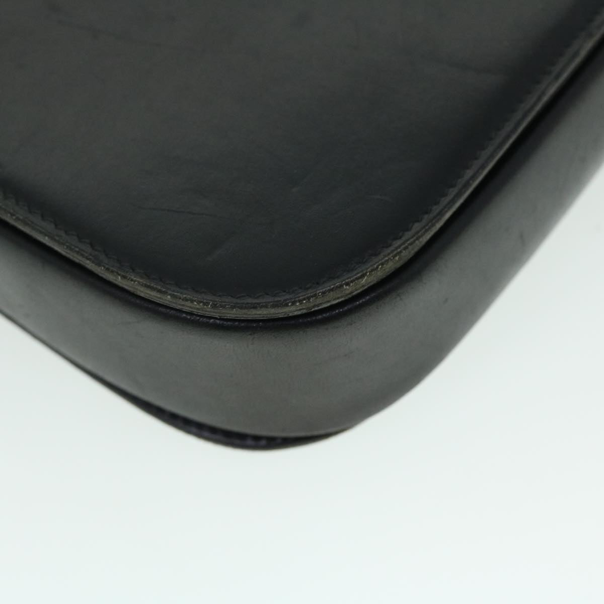 CELINE Horse Carriage Shoulder Bag Leather Black Auth ep1453