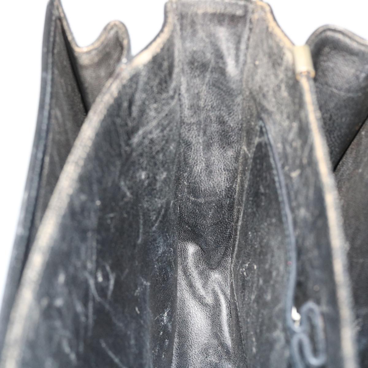 CELINE Horse Carriage Shoulder Bag Leather Black Auth ep1453
