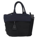 PRADA Hand Bag Nylon 2way Black Silver Auth ep14530A-1
