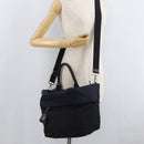 PRADA Hand Bag Nylon 2way Black Silver Auth ep14530A-23